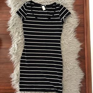 Navy Stripe tee shirt dress